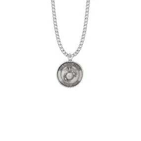 15/16 Inch Round Sterling Silver U.S. Marine Corps Medal