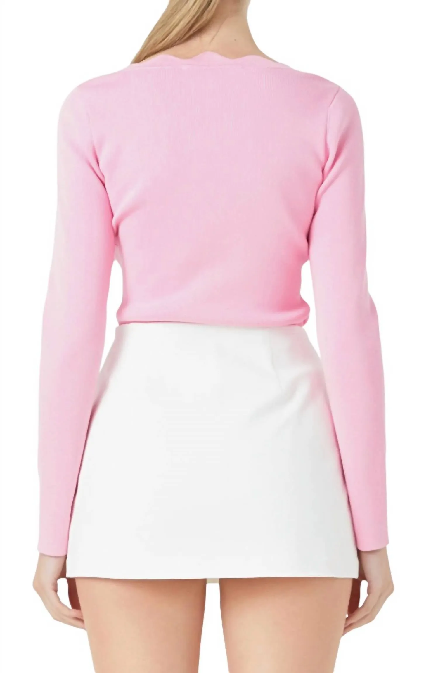 2.7 August Apparel - Scallop Square Neck Sweater