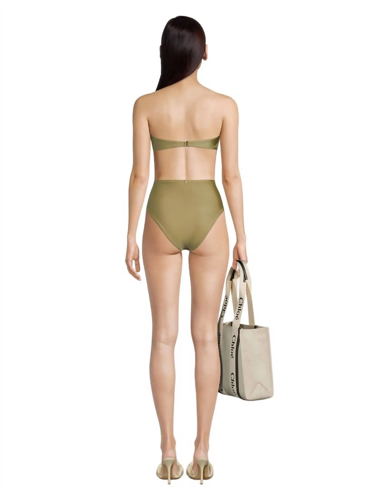 Adriana Degreas - Women's Solid High-Leg Bandeau Bikini