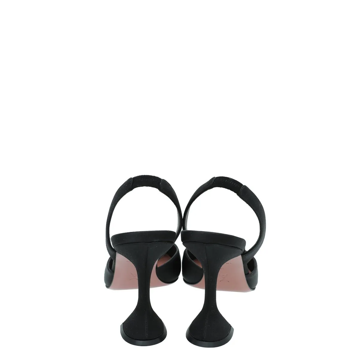 Amina Muaddi Black Satin Begum Slingback 41