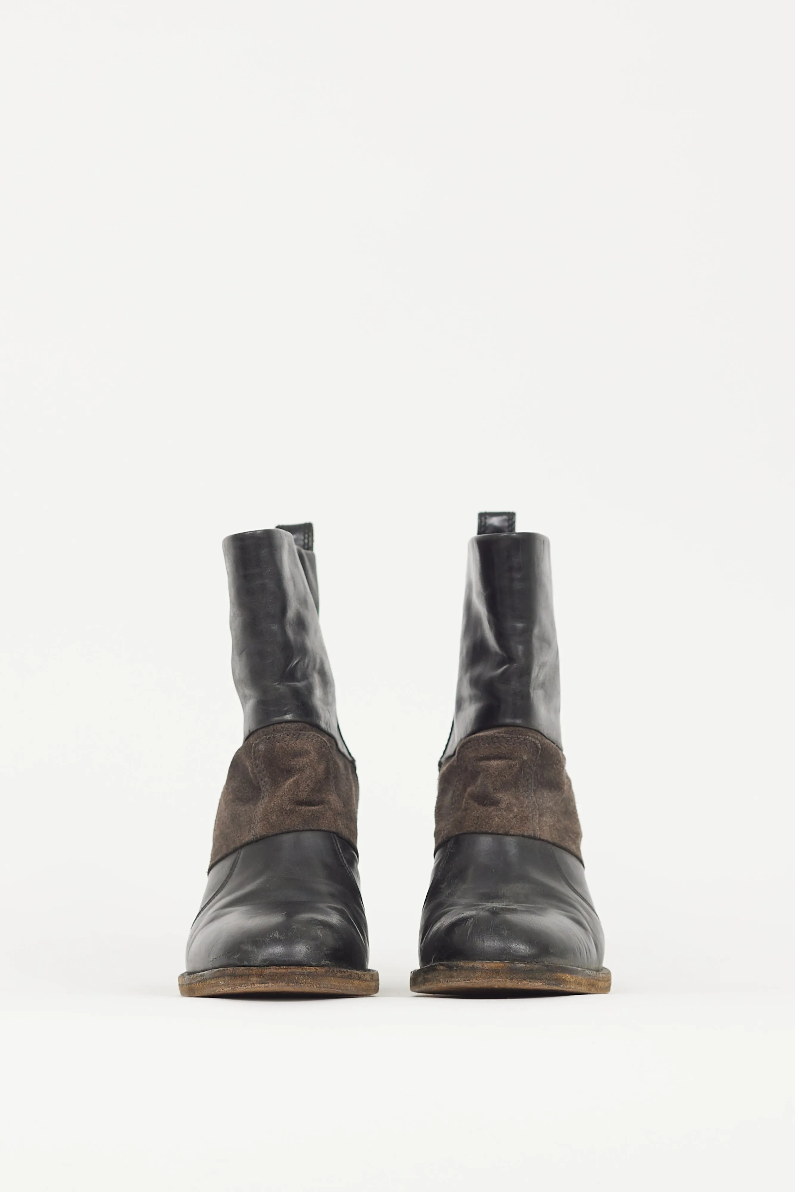 Black & Brown Leather Boot