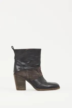 Black & Brown Leather Boot