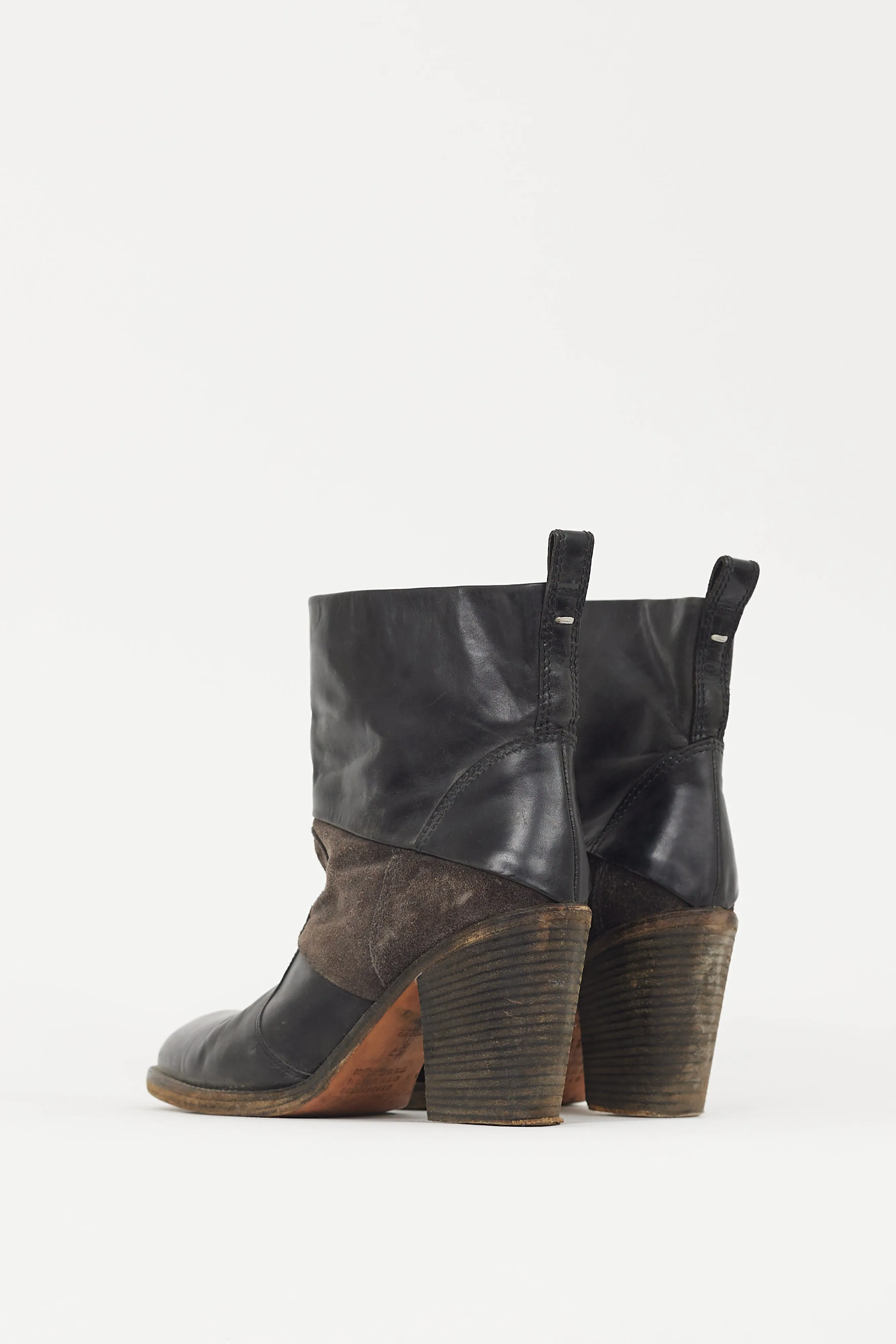 Black & Brown Leather Boot