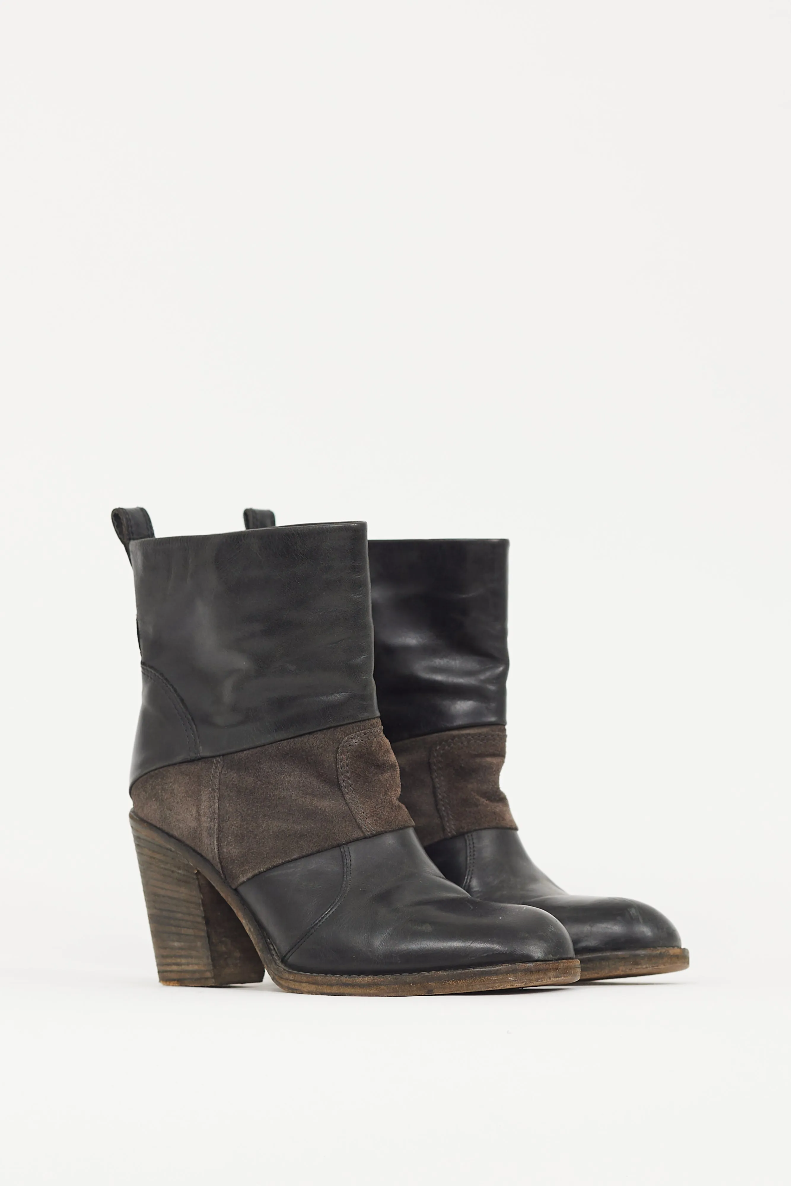 Black & Brown Leather Boot
