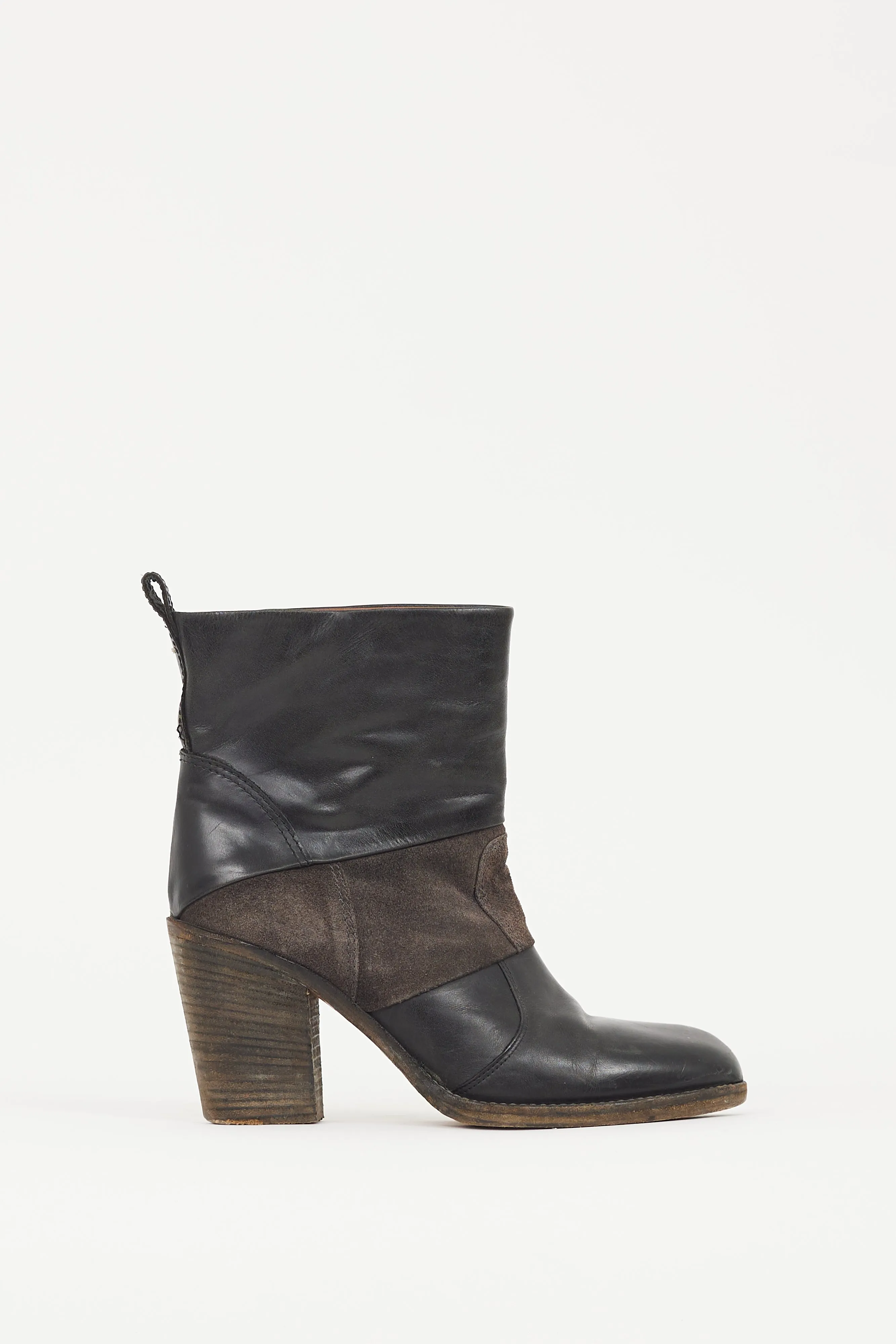 Black & Brown Leather Boot