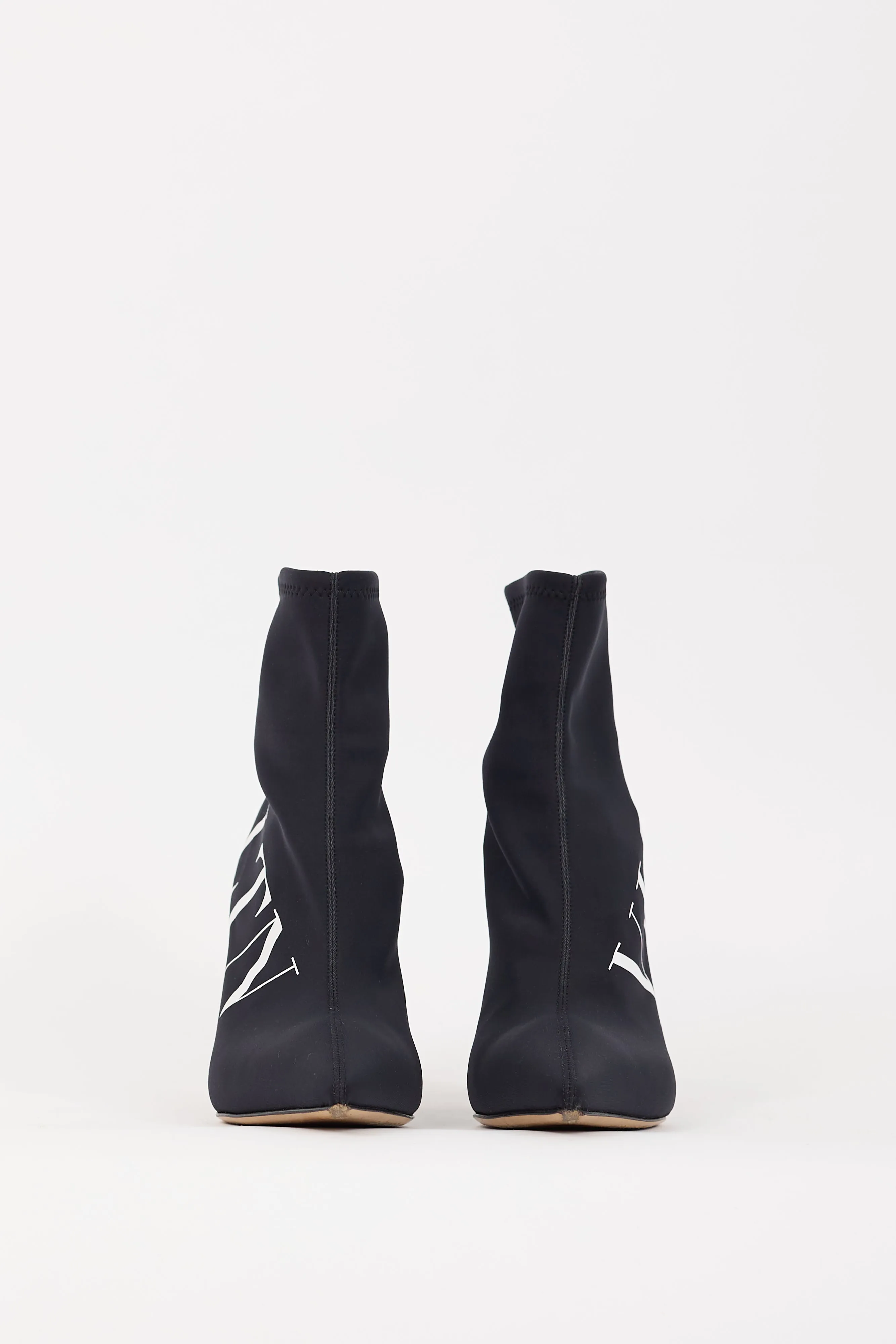 Black & White VLTN Logo Sock Boot