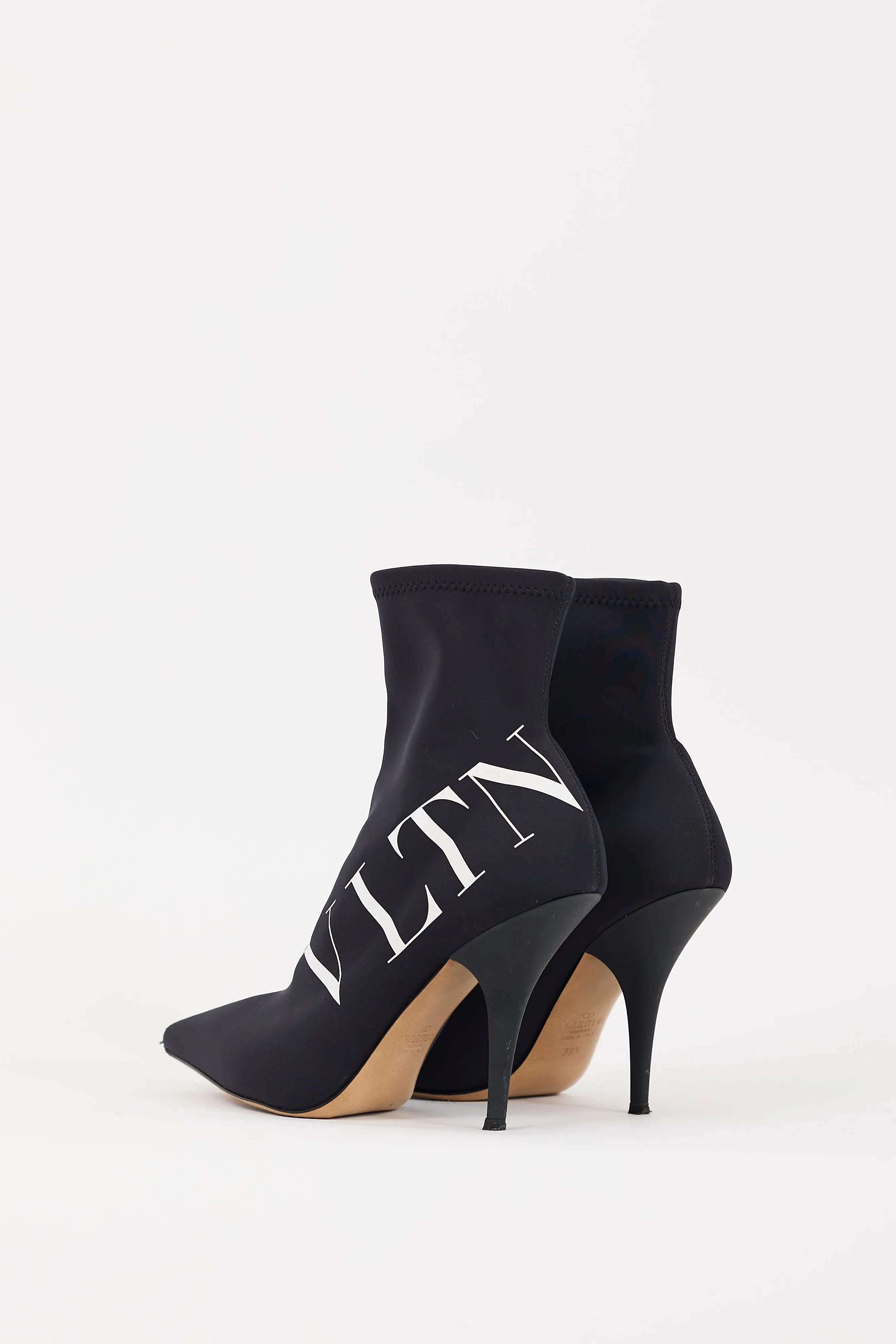 Black & White VLTN Logo Sock Boot