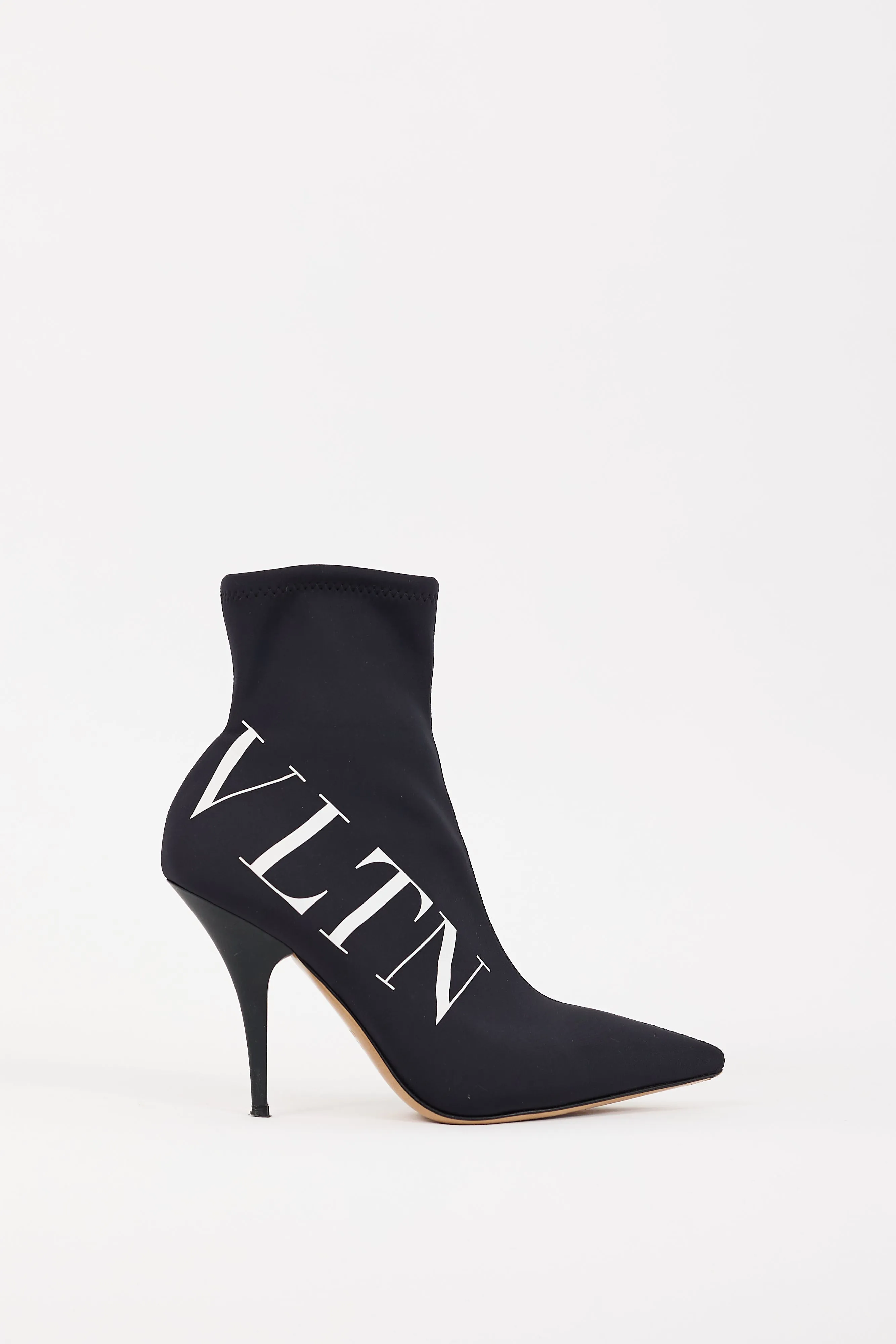 Black & White VLTN Logo Sock Boot