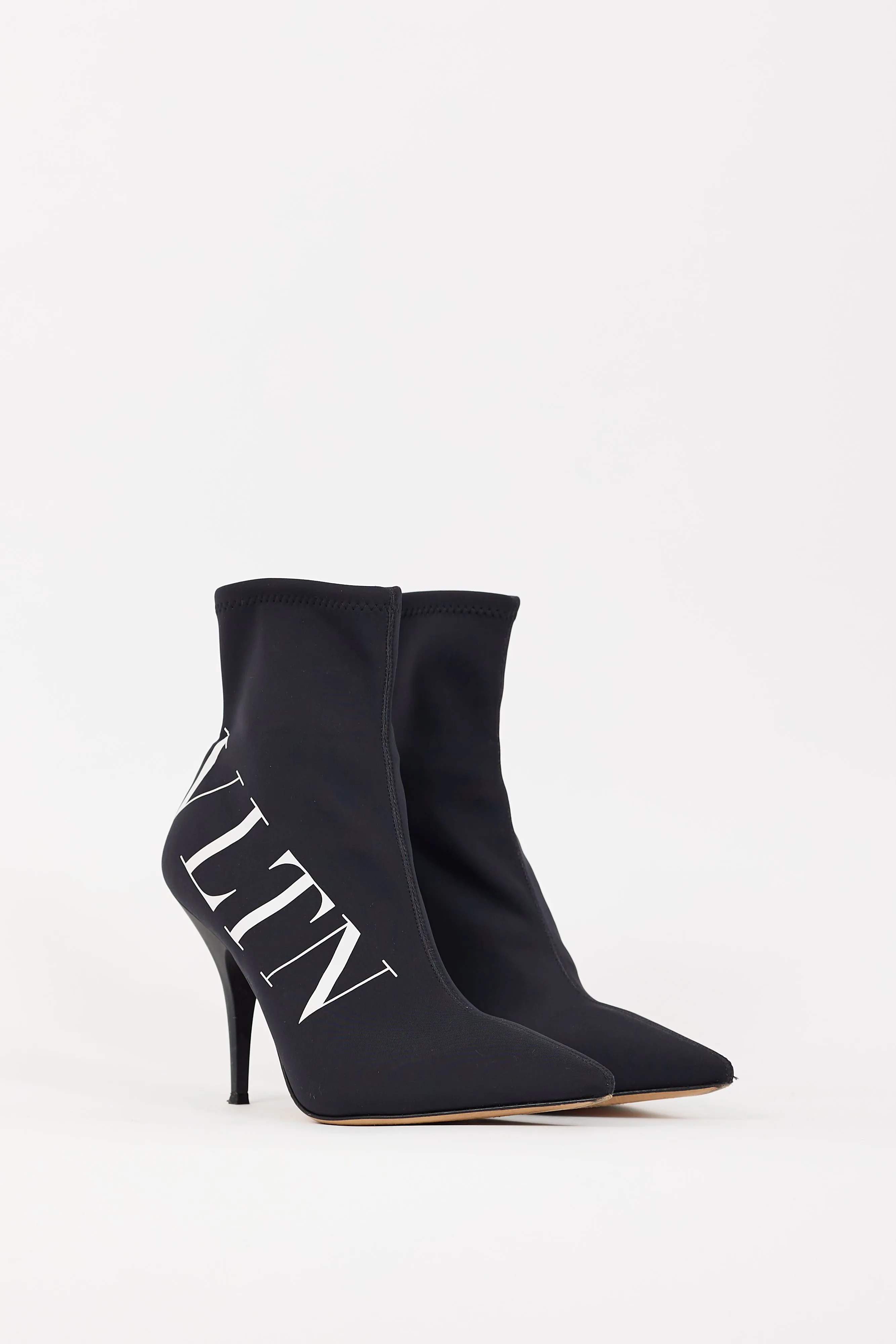 Black & White VLTN Logo Sock Boot