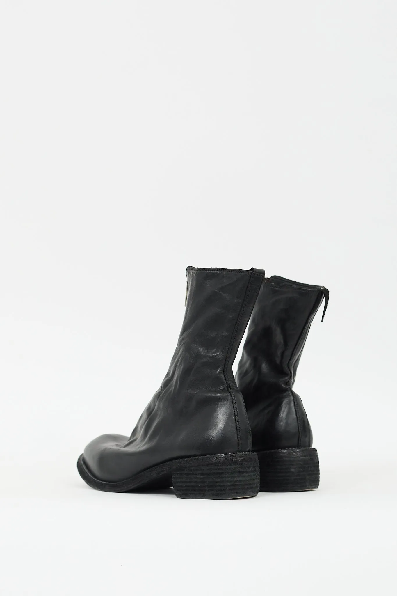 Black Leather PL2 Zip Boot