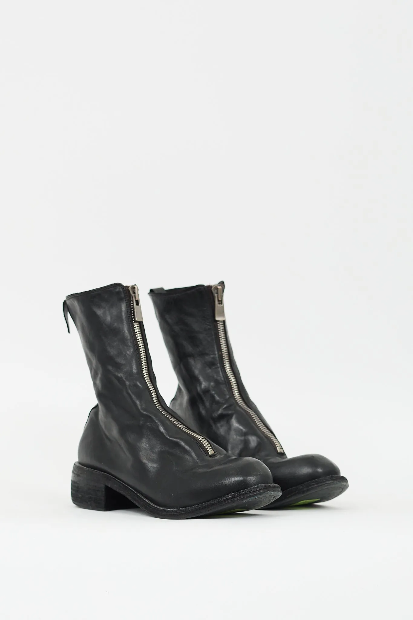 Black Leather PL2 Zip Boot