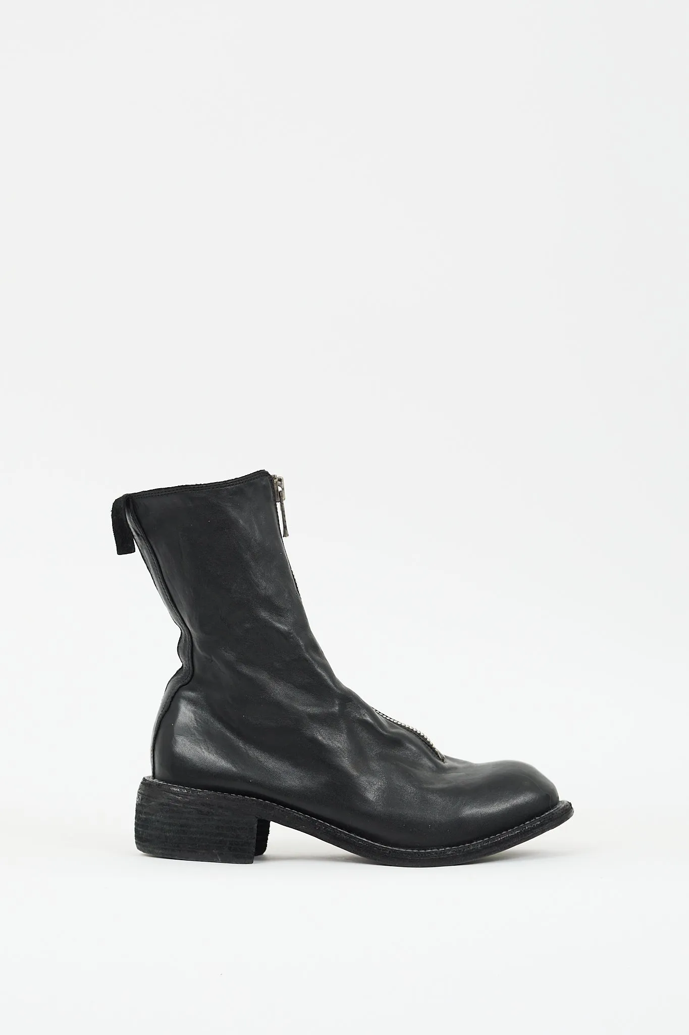 Black Leather PL2 Zip Boot