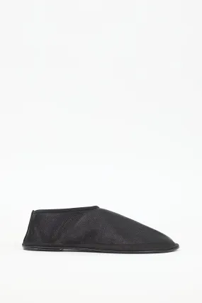 Black Mesh Sock Flat