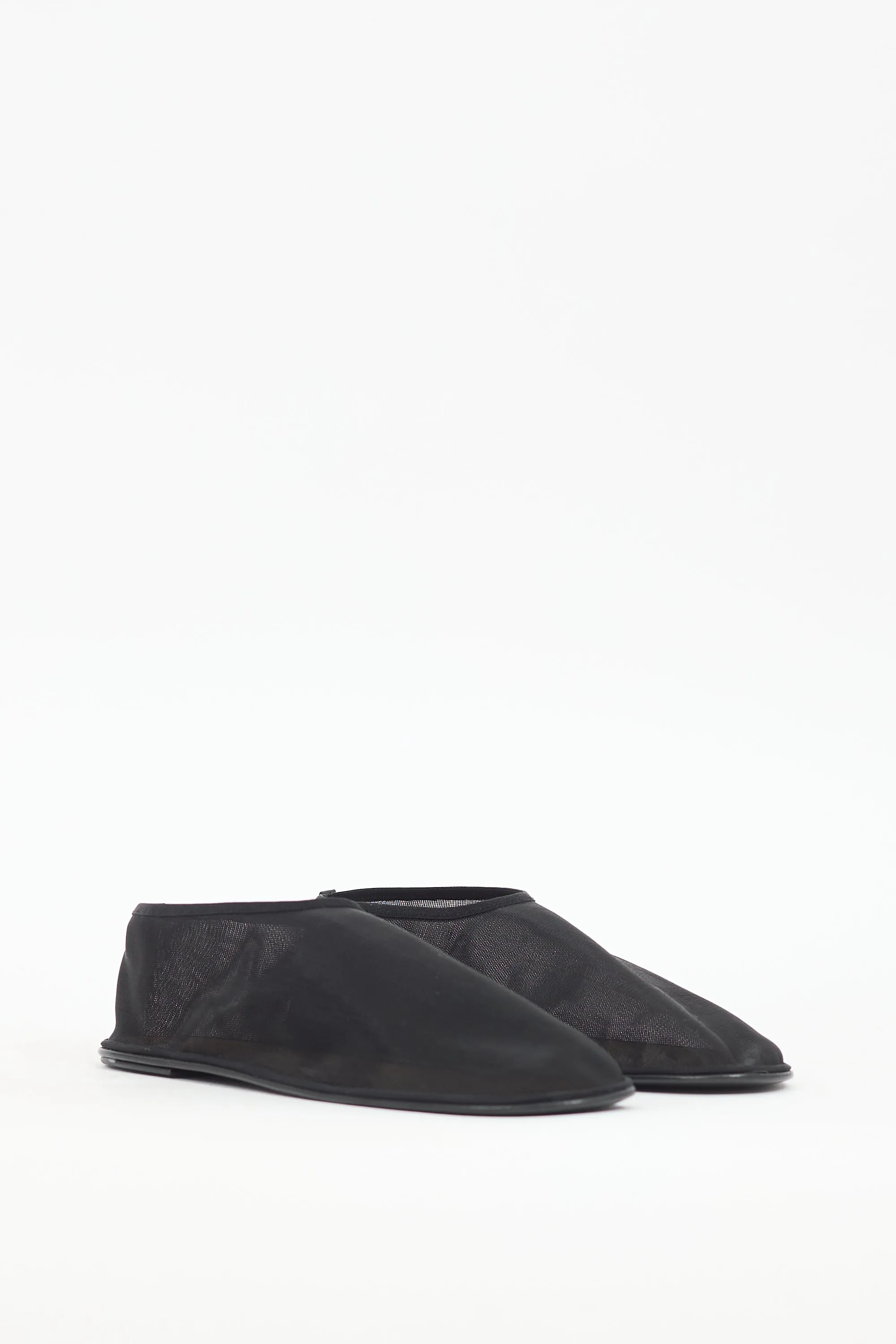 Black Mesh Sock Flat
