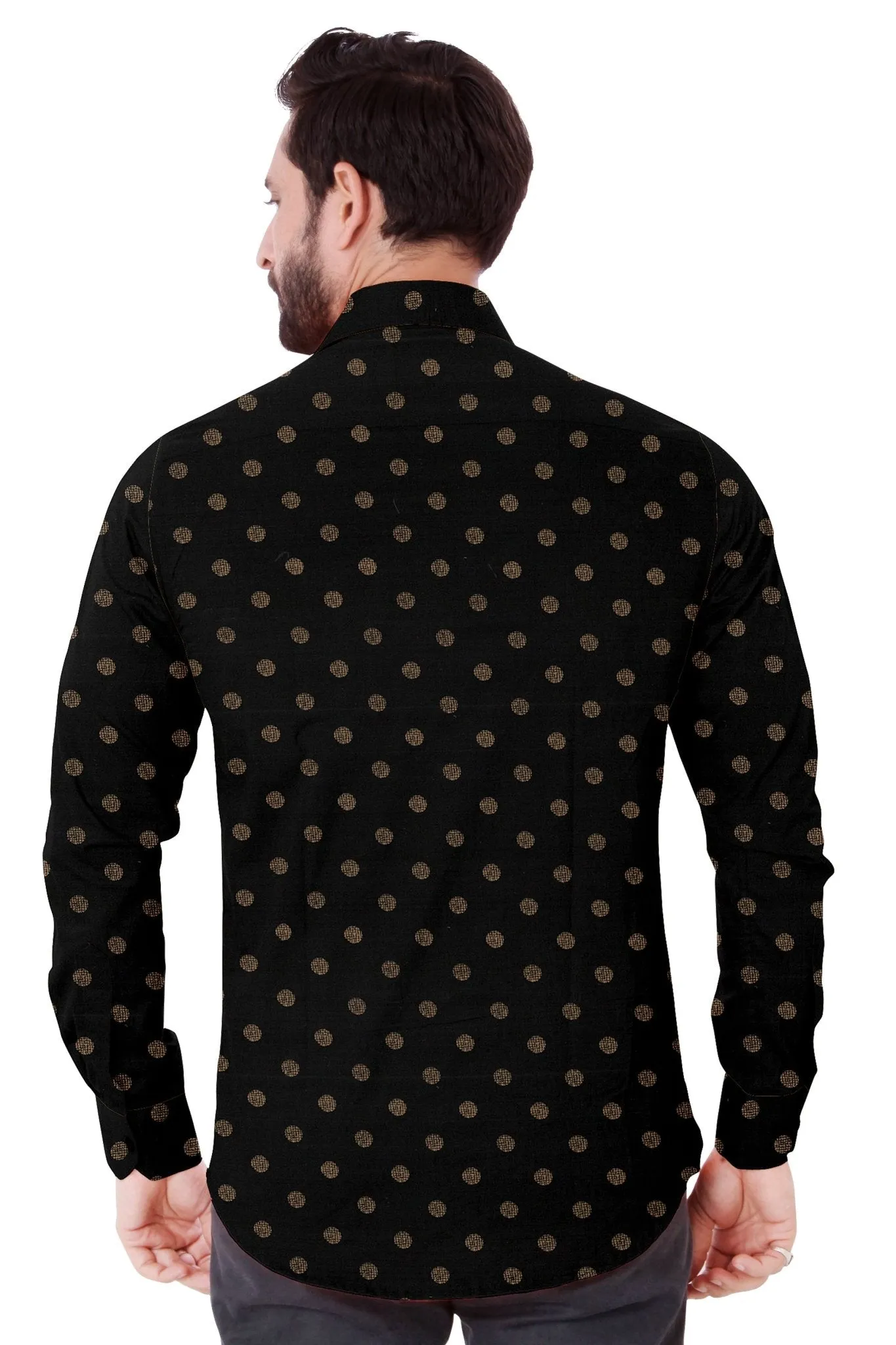 Black Polka Cotton Shirt