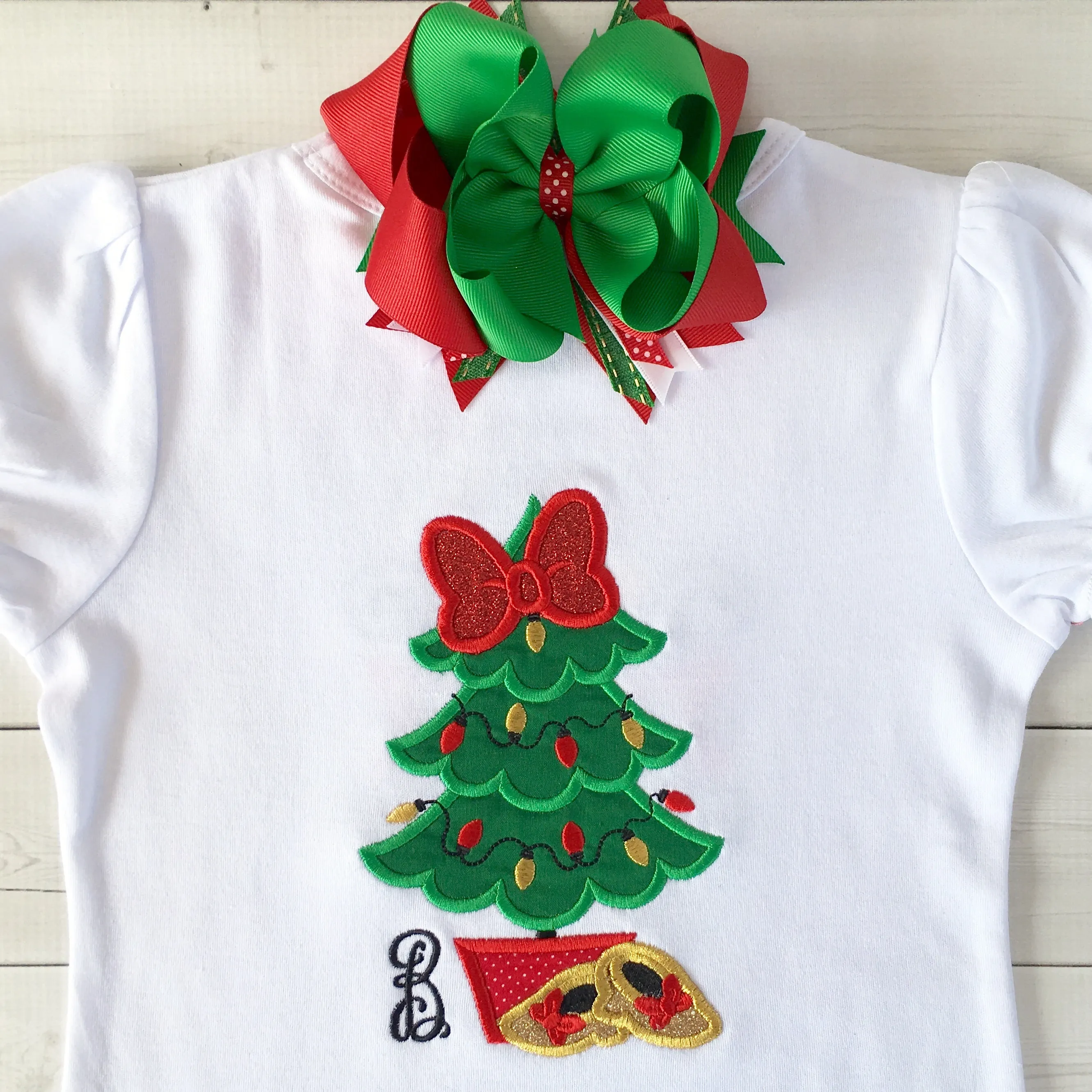 Fancy Heels and Christmas Tree Appliqué Pant Set