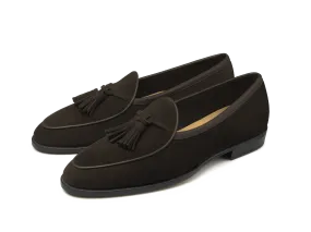 Grand Seine Tassel Loafers in Dark Brown Noble Suede