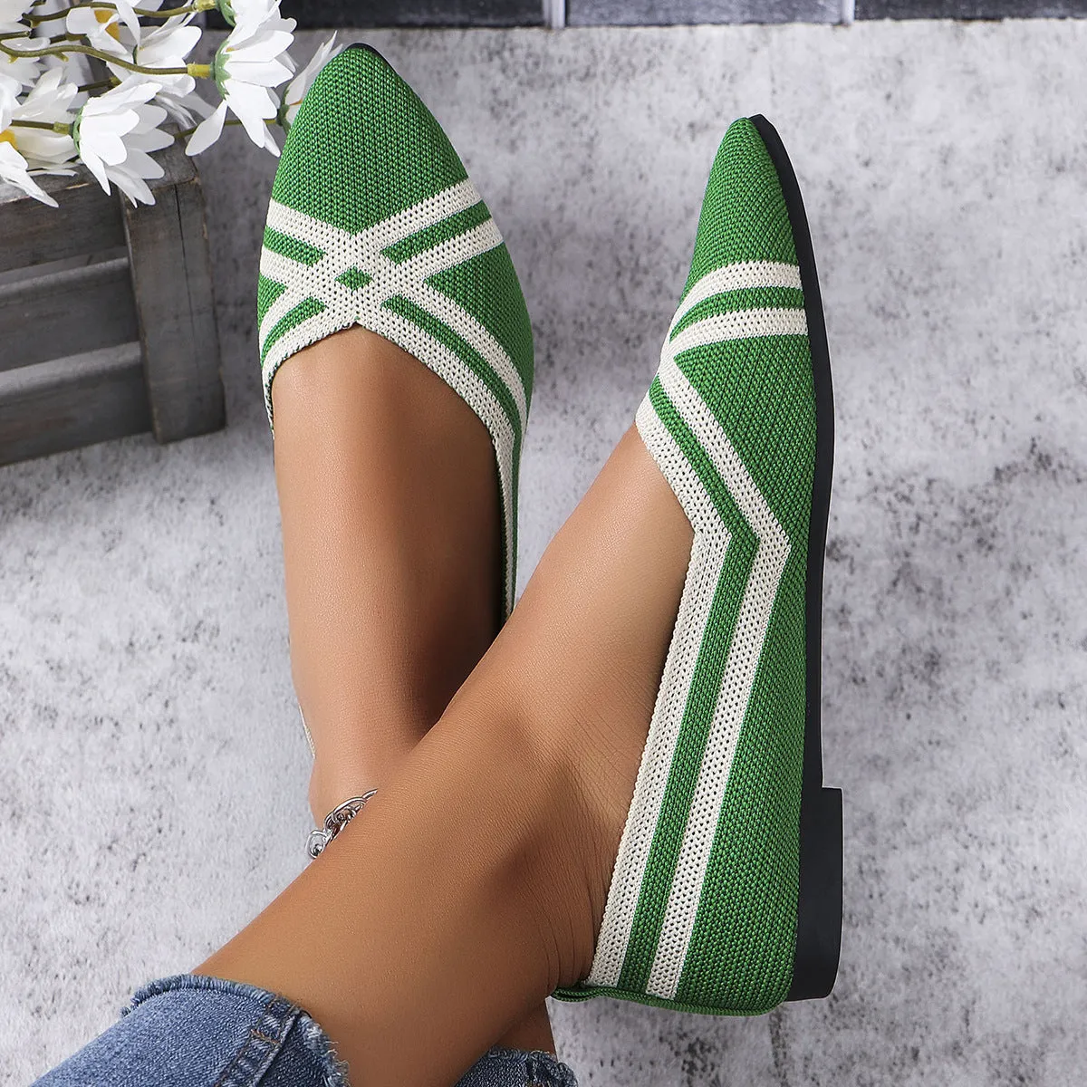 Point Toe Flats Slip-Ons