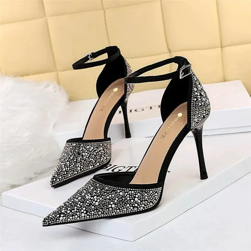 Rhinestones Women's Buckle Heels