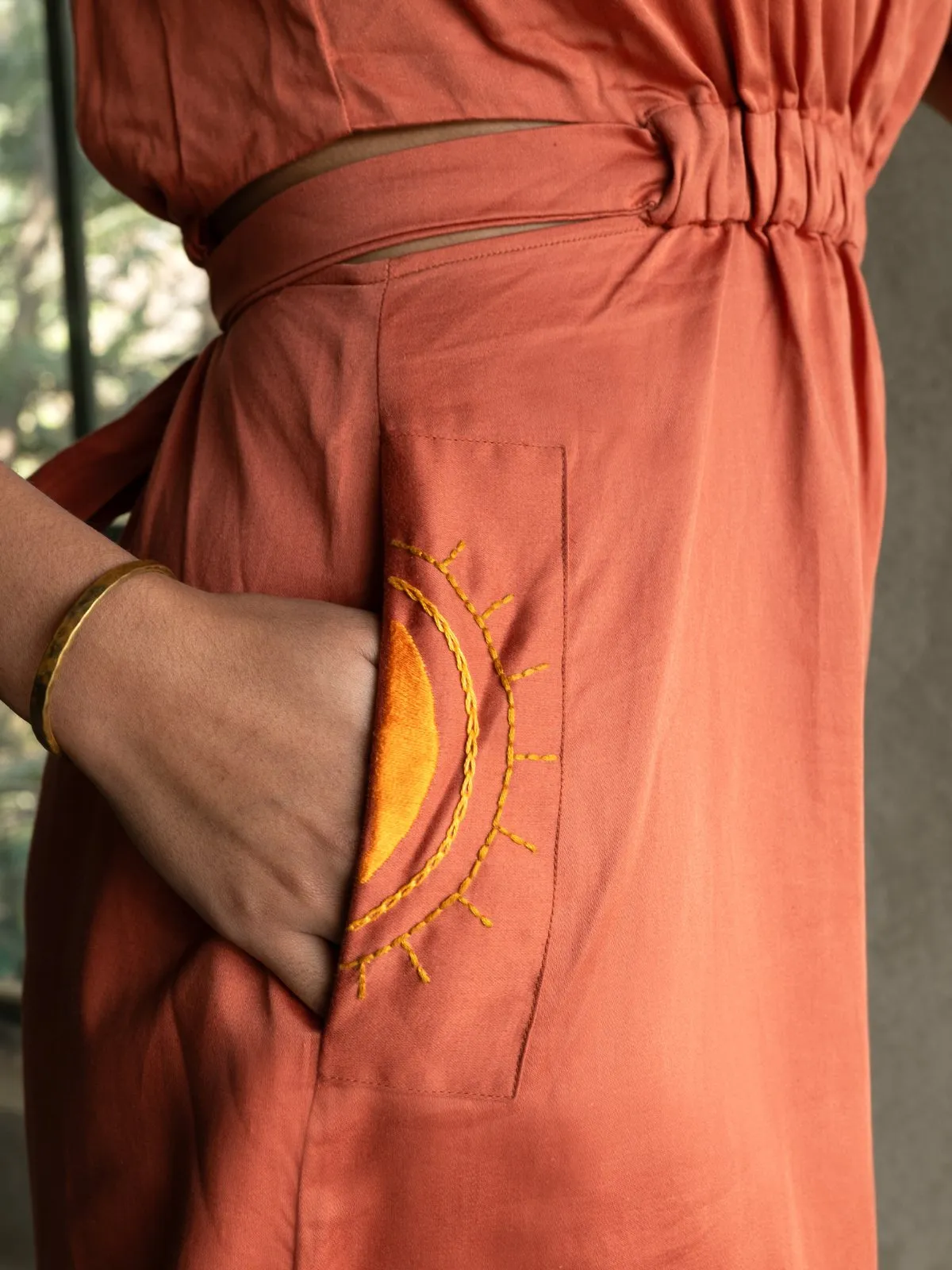 Side Slit Sunny Dress - Orange