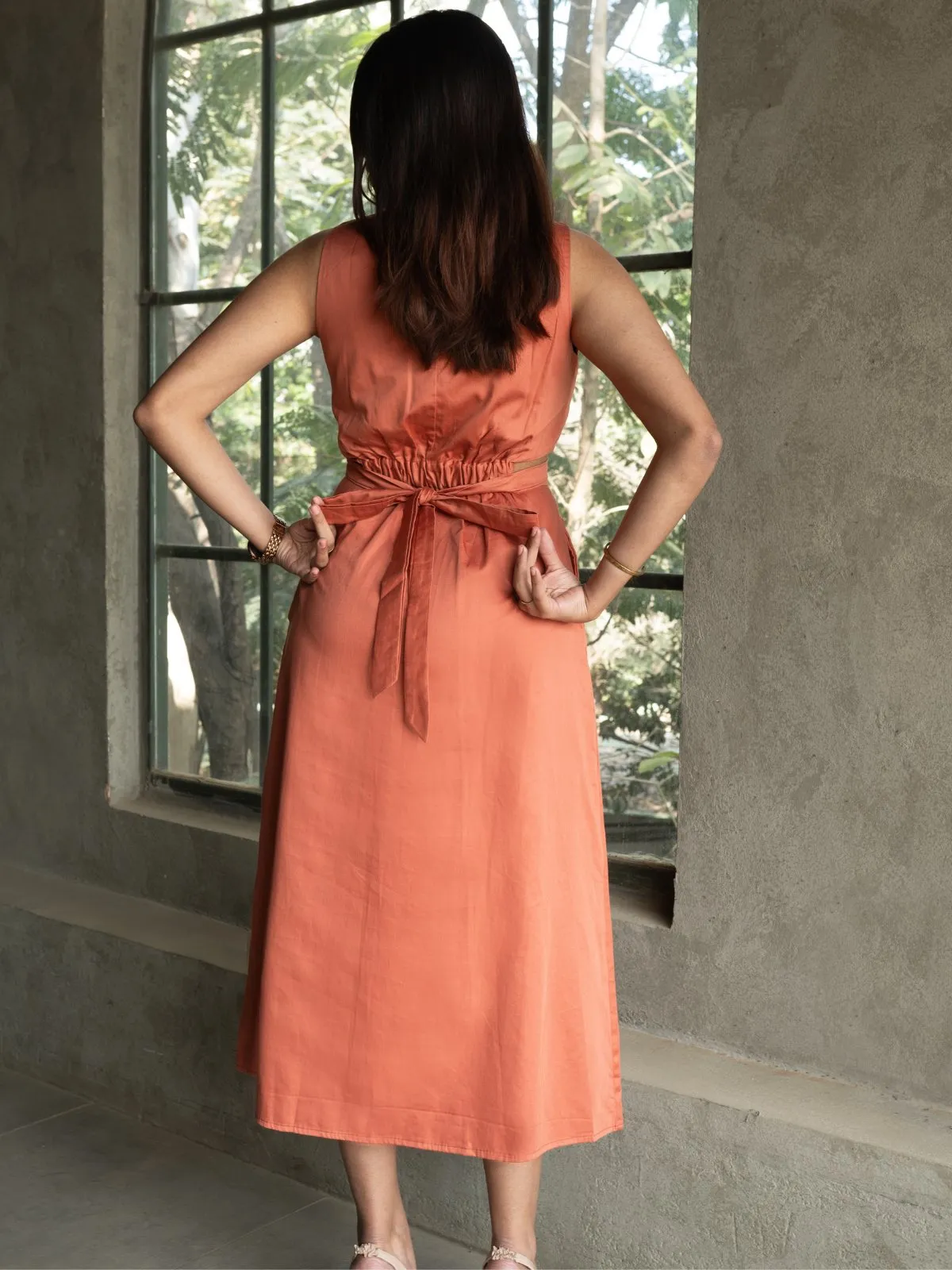 Side Slit Sunny Dress - Orange